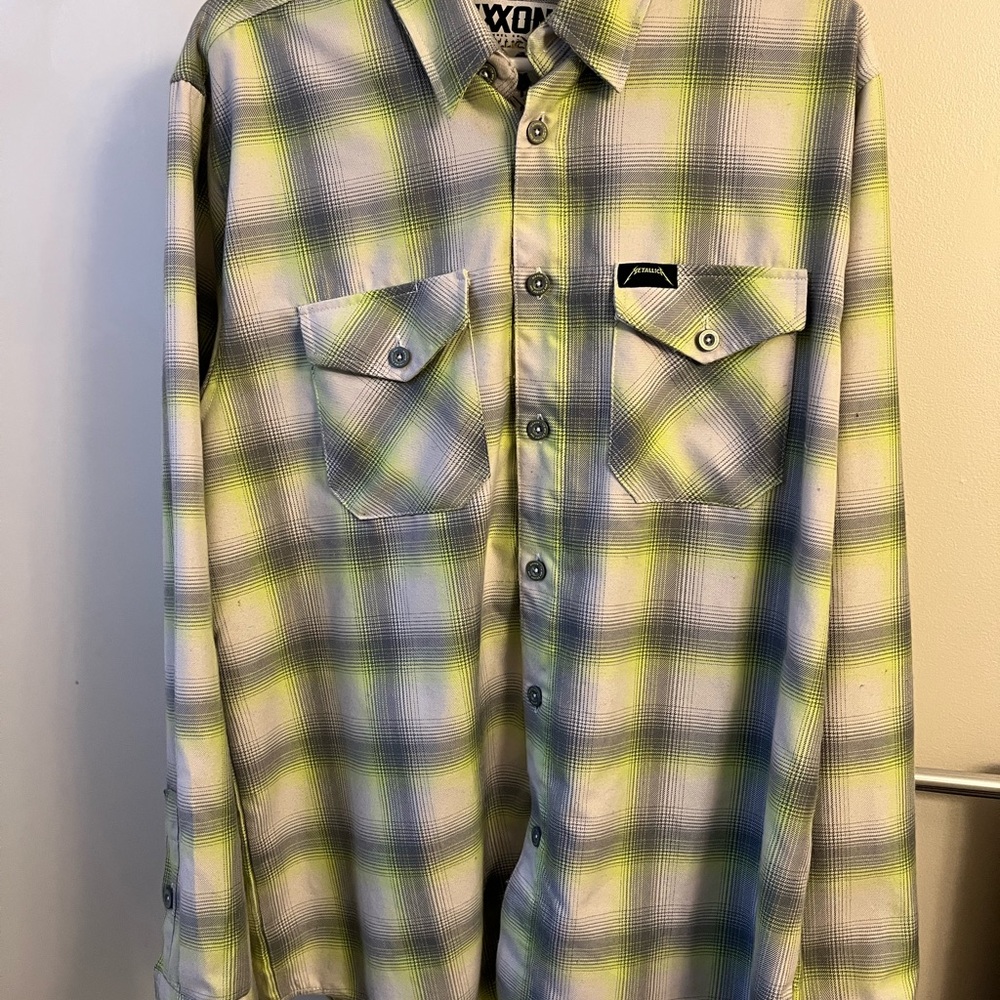 DIXXON Green and Gray Plaid Button-Down Shirt